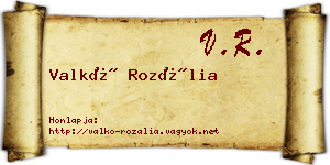Valkó Rozália névjegykártya
