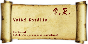 Valkó Rozália névjegykártya