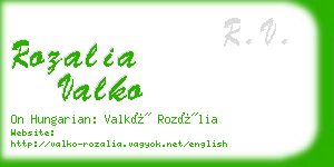 rozalia valko business card